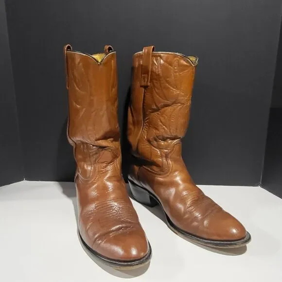 Acme Men's Leather Western Cowboy Boots Size 9D - Picture 2 of 10